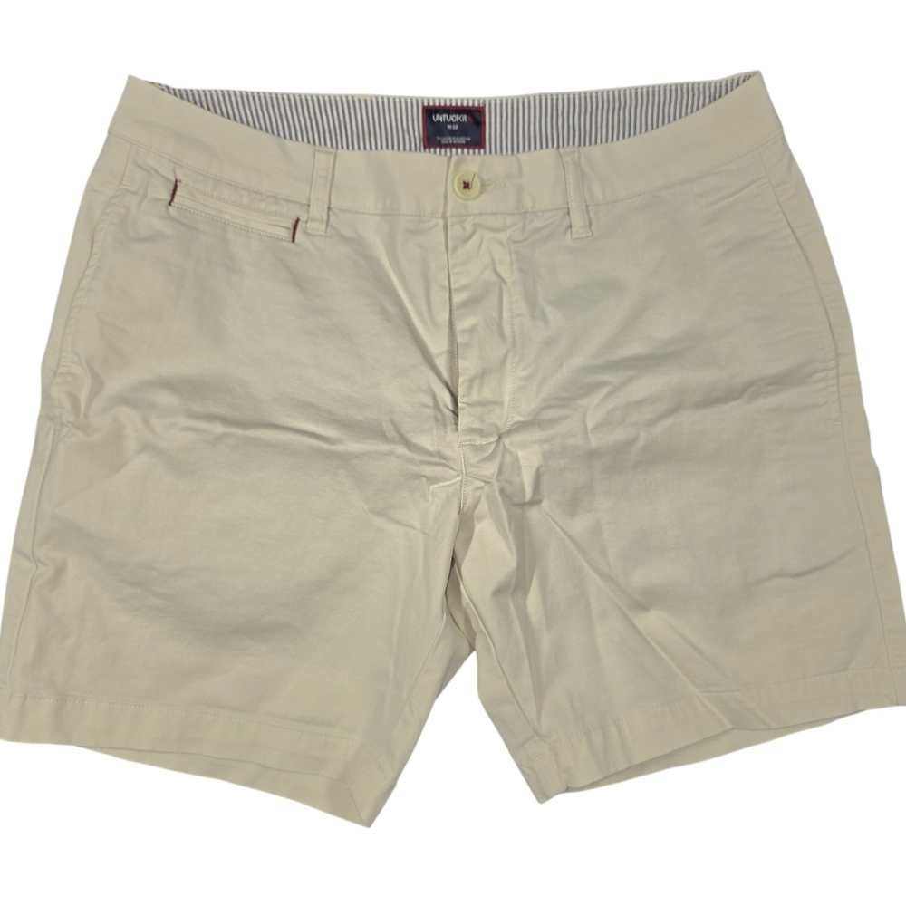 UNTUCKit St Vincent Chino Short‎ Mens 32 Ivory Inseam Cotton Twill Preppy